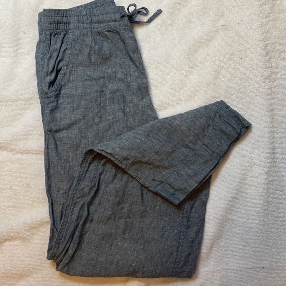 L.L. Bean ~ 4 MT ~ 100% Linen Elastic Waisted Summer Pants